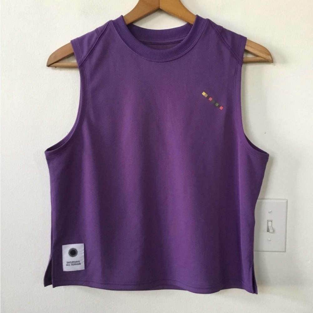 Saturdays All Terrain Lightweight Cropped Tank in Purple